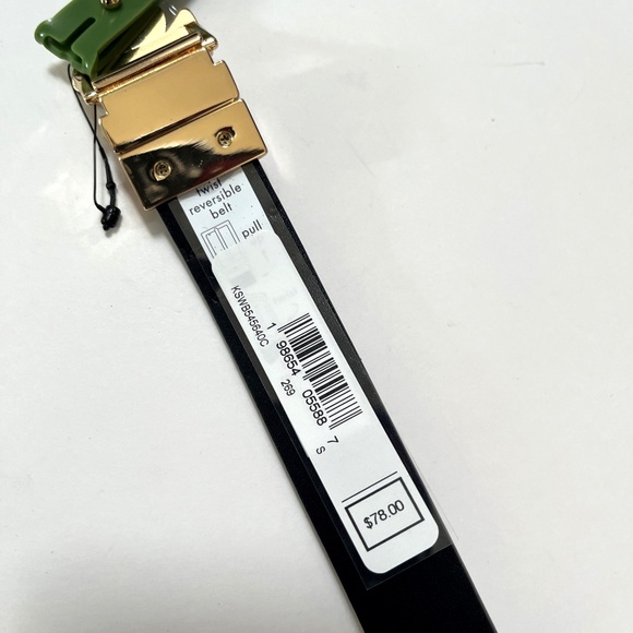 NWT Kate Spade Reversible Leopard Animal Print & Black Belt – Gold Buckle main image 4
